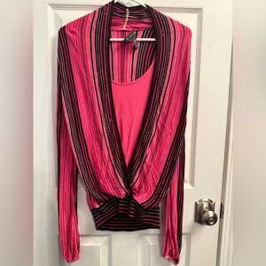 INC International Concepts Pink Asymmetrical Ribbed Blouse
